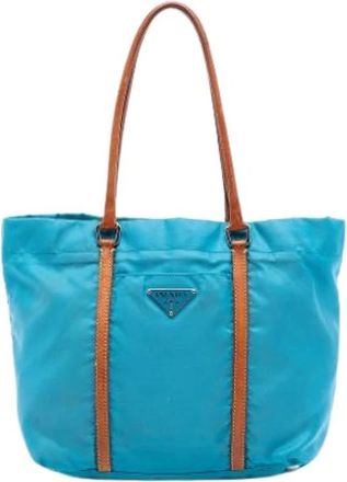 Prada Pre-owned Tote Bags, female, Blue, Size: ONE SIZE Pre-owned Tote Bag