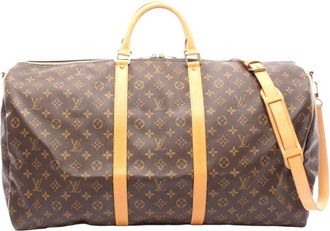Louis Vuitton Brown Monogram Canvas Keepall Bandouliere 60 (Authentic Pre- Loved)