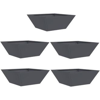 vidaXL Vidaxl - Garden Bowl Planter 5 pcs Anthracite 40 x 40 x 15 cm Steel