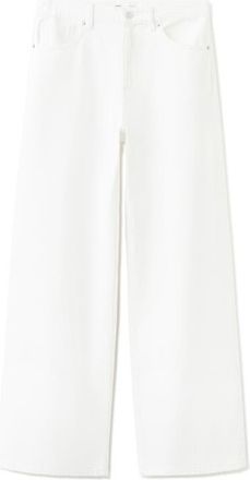 Mango Low Rise Wide Leg Jeans in White at Nordstrom, Size 8