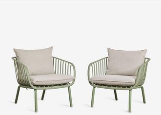 Sklum Sklum - Pack de 2 sillones de jardín en hierro y polipropileno Aradina