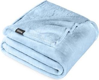 Bare Home Microplush Fleece Throw Blanket in Light Blue at Nordstrom, Size Standard