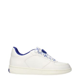 Burberry Damens Sneakers Weißes Leder/Elektrisches Blau