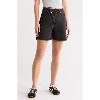 Vigoss Cross Waist Bermuda Shorts in Washed Black at Nordstrom Rack, Size 25