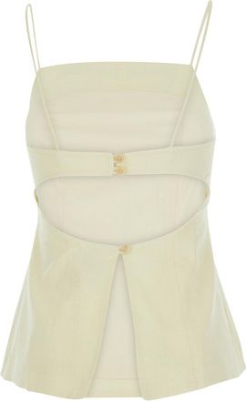 Semicouture Womens Top Linen Yellow Tops