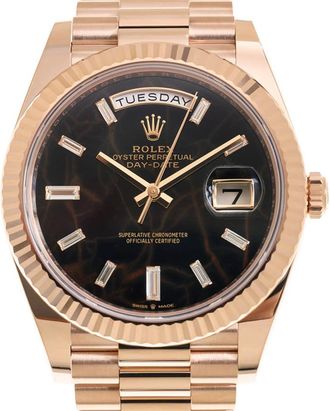 Rolex Day-Date Automatic 18kt Everose Gold Diamond Eisenkiesel Dial Mens Watch M228235-0045