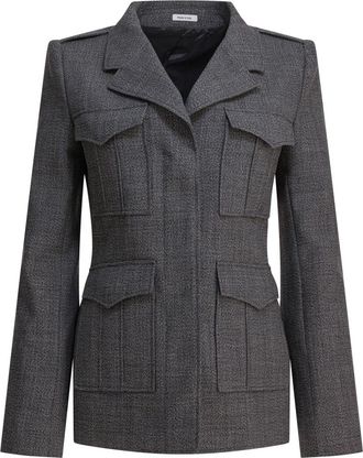 Alexander McQueen Uniform-Stijl Jas - Dames - Blazers - Grijs - M - Wol - Jassen