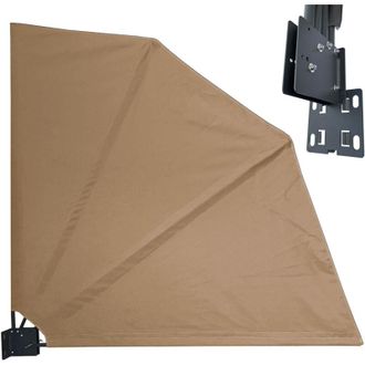Quick-Star Quick-star - Sichtschutz F&auml;cher 115 X 115 Cm Easy Mount Beige Blickdicht Balkon Trennwand Windschutz Sonnenschutz