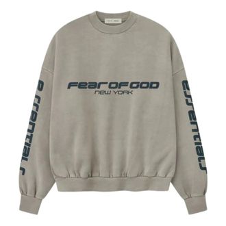 Fear of God Sweatshirts, male, Gray, Size: XL Heavy Fleece Cropped Relaxed Sweatshirt
