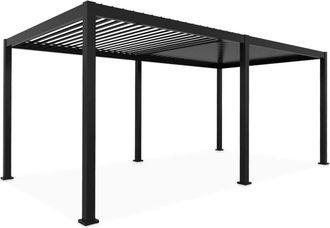 Sweeek Pérgola bioclimática 3x6m de aluminio con lamas orientables, antracita