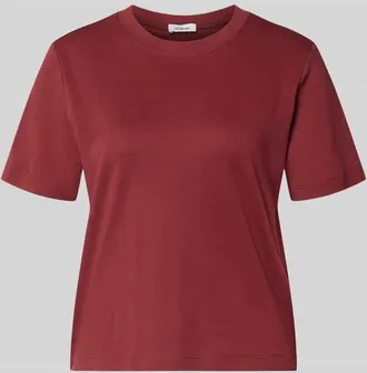 s.Oliver Red Label Regular Fit T-Shirt aus reiner Baumwolle in Bordeaux, Gr&ouml;&szlig;e 34