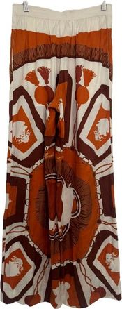 Herm&egrave;s Printed Silk Palazzo Pants Size S