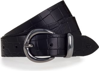 Tamaris Lederg&uuml;rtel TAMARIS, Damen, Gr. 11,5, schwarz, Rindsleder, G&uuml;rtel Lederg&uuml;rtel, Krokopr&auml;gung
