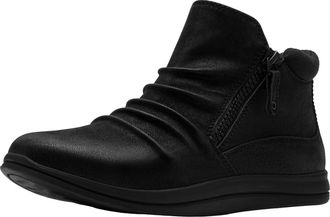 Clarks Womens Breeze Path Cloudsteppers Ankle Boots - Lightweight Fashion Winter Booties, Black Textile, 6.5 Wide