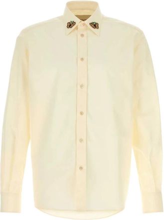Valentino Garavani Poplin Long Sleeve Shirt - Heren - Casual Overhemden - Geel - XL - Katoen - Overhemden