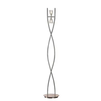 Netlighting Amel Floor Lamp 2 Light G9 Polished Chrome in Grey