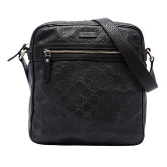 Gucci Pre-owned Vintage Crossbody Bag - Heren - Vintage Schoudertas - Zwart - ONE Size - Leer - Vintage