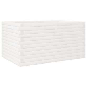 Berkfield Home Garden Planter White 90x60x46 cm Solid Wood Pine | Size: 90 x 60 x 46 cm