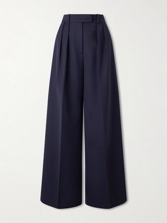 Anine Bing Pantaloni A Gamba Larga Con Pinces Lou - Blu