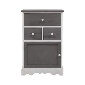 Mobili Rebecca Mobili Rebecca - Rebecca Mobili C&oacute;moda Alacena 3 Cajones 1 Puerta Madera Blanco Gris 72x47x30