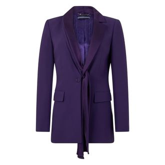 Alberta Ferretti Elegant purple blazer with refined collar - female - Alberta Ferretti - Blazers - Purple - 2XL - Jackets