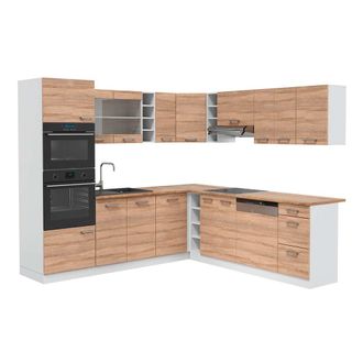 Vicco Cocina Esquinera R-line, Sonoma/blanco, 247 X 237 Cm, Et Roble, Vicco