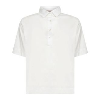 Blanca Vita Polo Shirts, female, White, Size: 2XS Button Short-Sleeve Polo Top