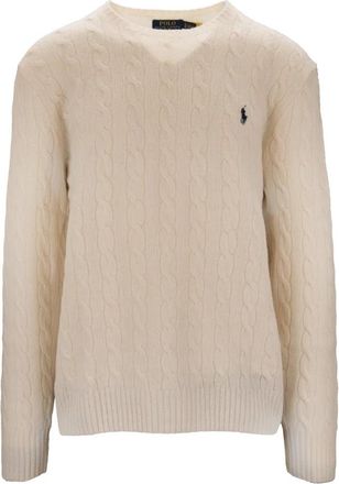 Ralph Lauren Rondgebreide trui - Heren - Ronde hals truien - Wit - S - Wol - Truien & Vesten