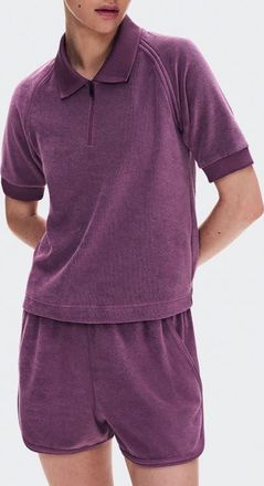On Courtside Cotton Blend Terry Polo in Cassis at Nordstrom, Size X-Large