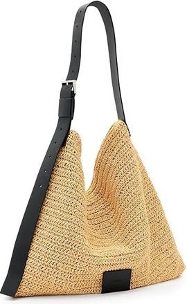 AllSaints Asha Paper Shoulder Bag Womens Handbags Natural, Cotton