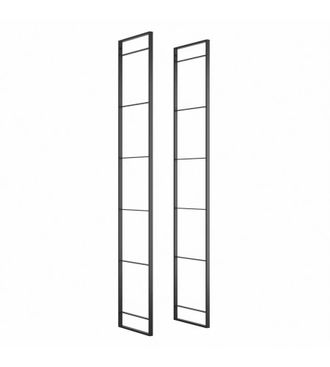 Emuca Set Di Telai Per Scaffali Lader, Altezza 1790 Mm, Acciaio, Verniciato Nero - Emuca