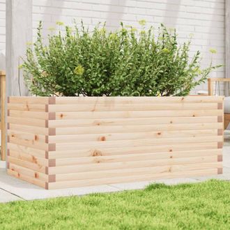vidaXL Jardinera De Madera Maciza De Pino 110x60x45,5 Cm Vidaxl