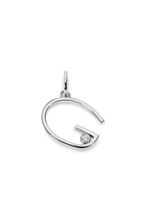 Monica Vinader Lab Grown Diamond Initial Pendant in Sterling Silver G at Nordstrom