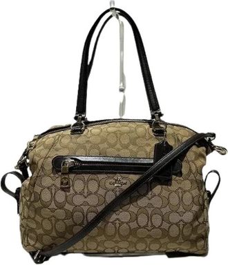 Coach Pre-owned Handbags, female, Beige, Size: ONE SIZE Pre-owned Canvas Handbag