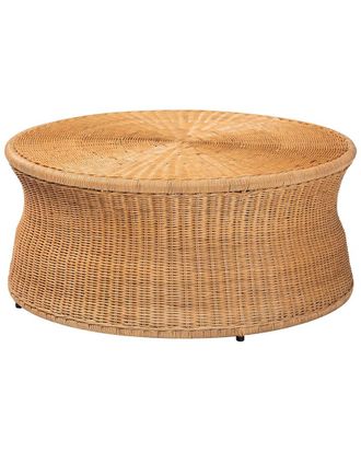 Baxton Studio Caroline Round Rattan Coffee Table