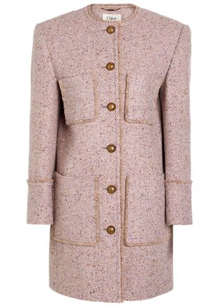 Chlo&eacute; Tweed Coat - Violet - 38 (UK10 / S)