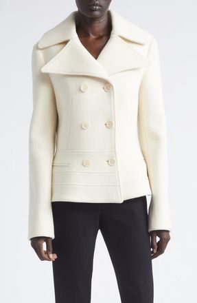 Proenza Schouler Romane Compact Melton Wool Jacket in Ivory at Nordstrom, Size 12