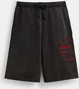 Coach Mens Coach | Brain Dead Sweatshorts in Black, Size Small | 100% Cotton