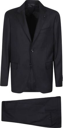 Lardini Single-breasted Iconisch Pak - Heren - Business pakken - Blauw - 3XL - Wol - Kostuums
