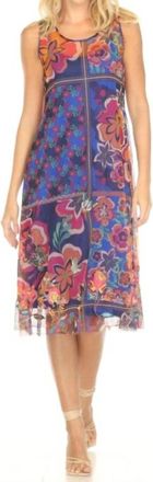 Johnny Was Mazzy A-Line Midi Dress In Jay Block