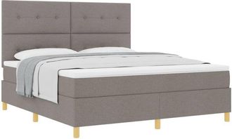 vidaXL Box Spring Bed with Mattress Taupe 180 x 200 cm Fabric vidaXL