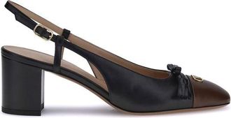 Valentino Garavani Black Calf Leather Bos Taurus Mid Heel Womens Pumps