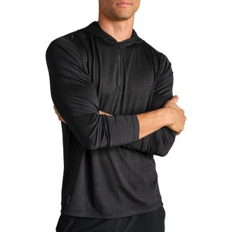 Rhone Invictus Training Quarter Zip Hoodie in Black at Nordstrom, Size X-Large