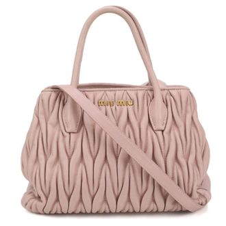 Miu Miu Matelasse Pink Leather Tote Bag (Pre-Owned)
