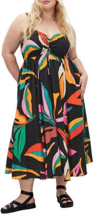 City Chic Maui Tropical Print Sundress at Nordstrom, Size 3Xl
