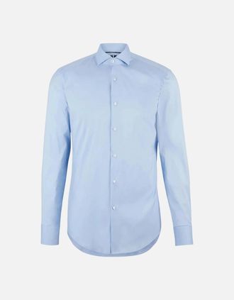 HUGO BOSS Mens P-Hank-Spread Slim Fit Light Blue Shirt - Size: 42/Regular