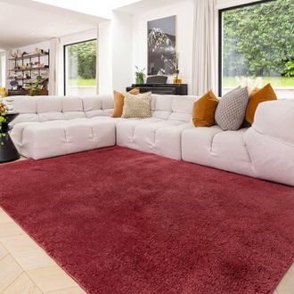 Kukoon Wine Washable Machine Wash Shaggy Rug | Size: 200 cm x 290 cm