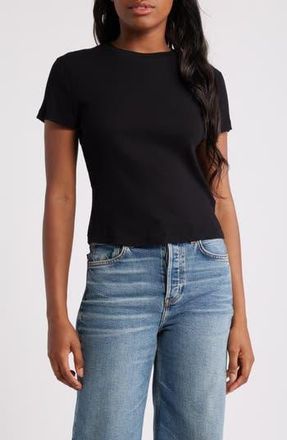 Re/Done 90s Organic Cotton Baby Tee in Black at Nordstrom Rack, Size Large