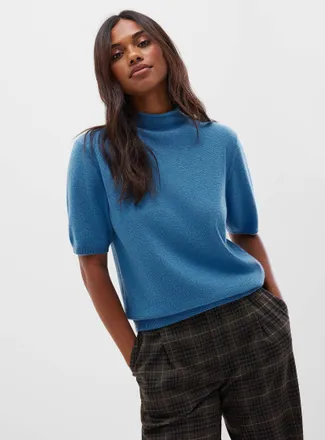 Contemporaine Womens Cashmere mock-neck sweater