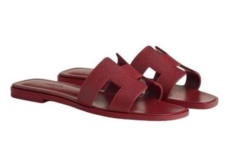 Herm&egrave;s Rouge Oran Sandals Size 39